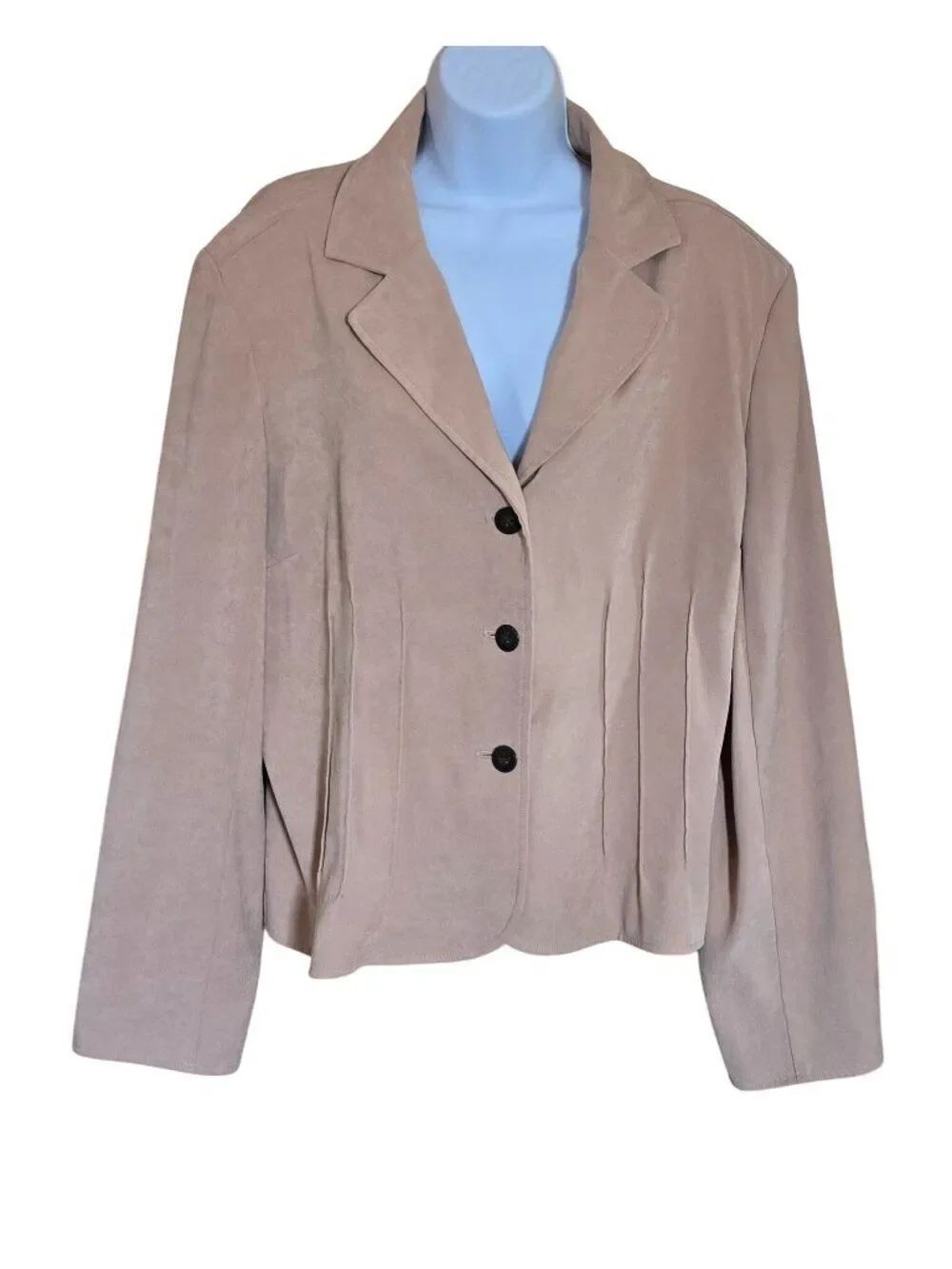 Beige Button-Front Blazer boho quiet elegance Academia cottagecore grannycore